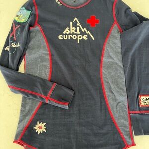 Alp N Rock Navy Shirt with Red Trim